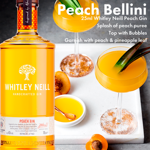 Whitley Neill Peach Gin 70cl - New Flavour