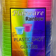 Rainbow Plastic Reusable Shot Bomb Glasses Pack of 50