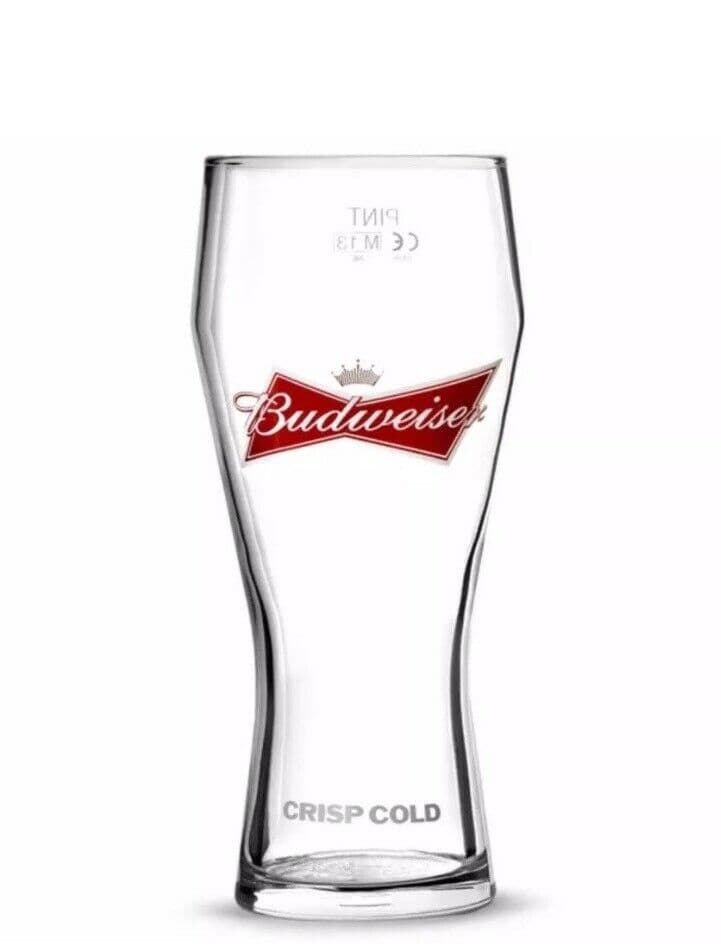 Budweiser Crisp Cold Pint Beer Glass