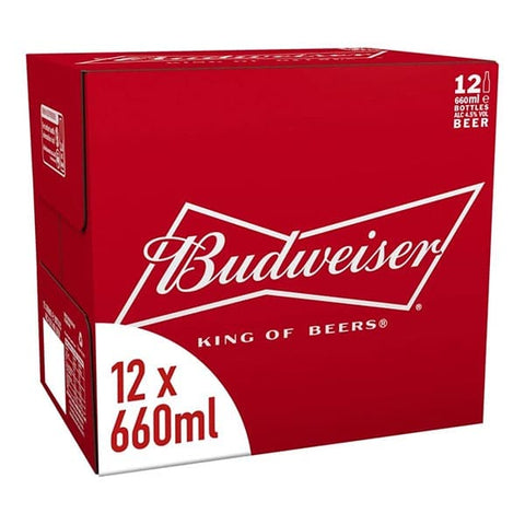 Budweiser Lager Beer Bottle 12 x 660ml