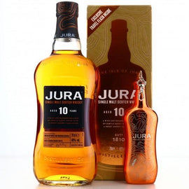 Isle of Jura 10 Year Old Single Malt Whisky + Exclusive Hip Flask