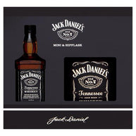 Jack Daniels Miniature and 3oz Hip Flask Gift Set
