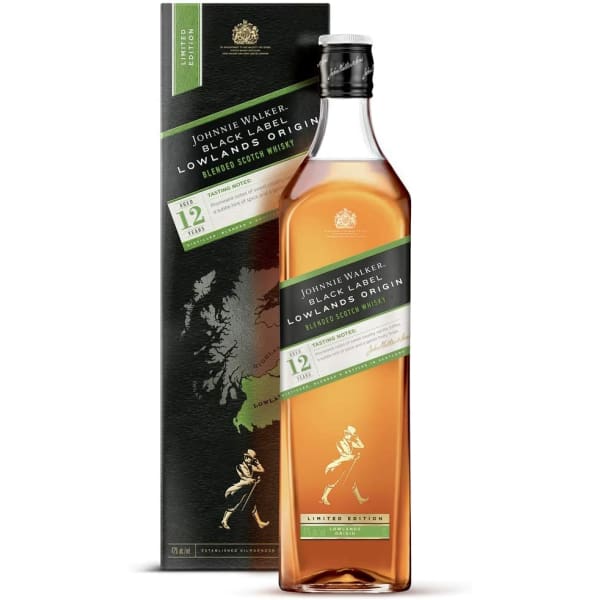 Johnnie Walker Black Label Blended Scotch Whisky Limited Edition Lowlands Origin 1 Litre - Whisky