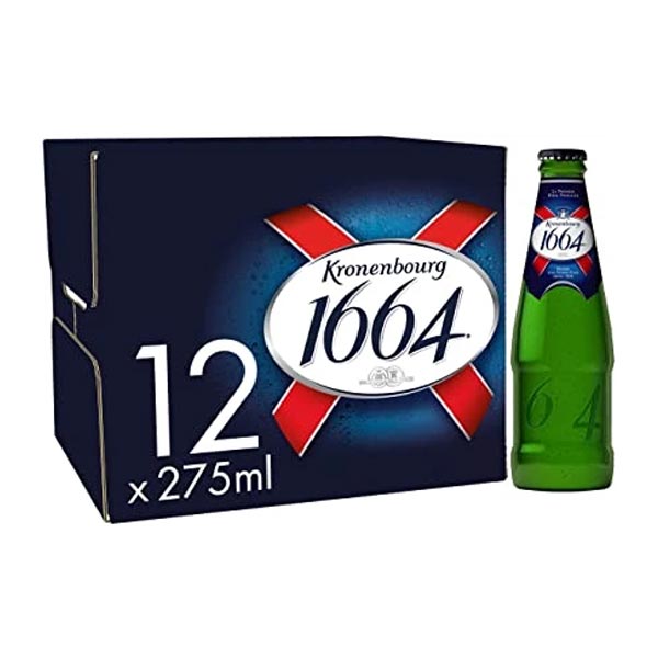 Kronenbourg 1664 Lager Beer Bottles 12x275ml (Best Before Apr 21)