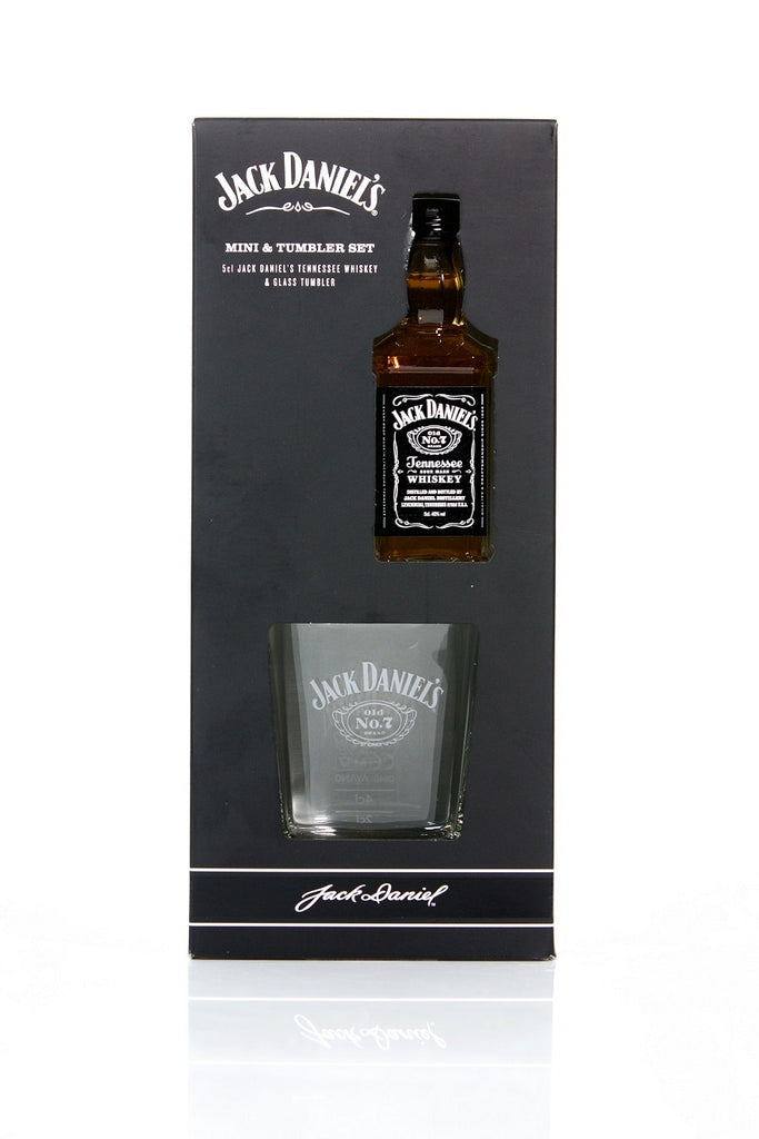 Jack Daniel's Mini & Tumbler Set (White Glass Text)