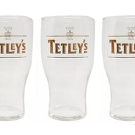 Tetley's Gold Writing Pint Glass (104)