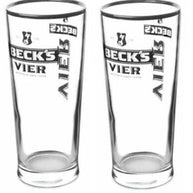 Becks Vier Silver Rim Pint Glass