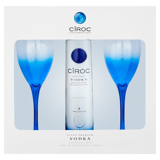 Ciroc  Vodka 20cl & Two Ciroc Glasses Giftset