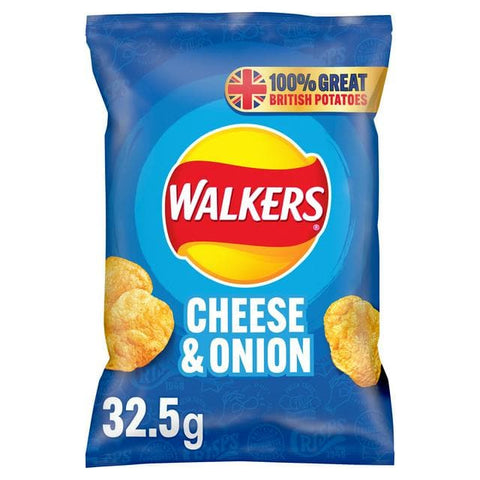 Walkers Cheese & Onion Crisps 32x32.5g Box
